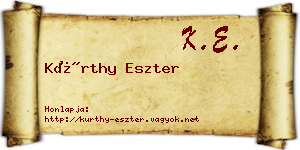 Kürthy Eszter névjegykártya